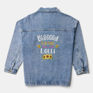 Blessed To Be Called Lolli Sunflower Lolli Mothers Denim Jacket