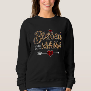 Blessed To Be Called Mama Leopard Red Plaid Mother Sweatshirt