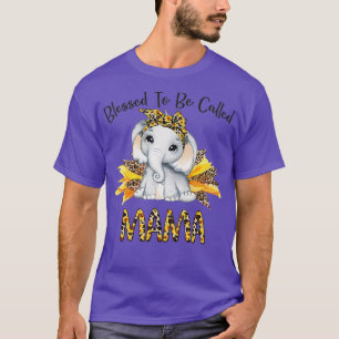 Blessed To Be Called Mama Sunflower Elephant Mothe T-Shirt