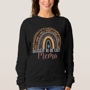 Blessed To Be Called Mema Rainbow Leopard Mothers Sweatshirt