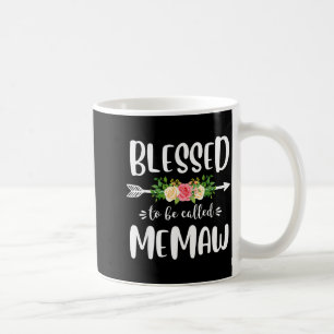 Blessed to be called memaw floral arrow design coffee mug