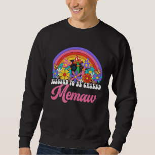 Blessed To Be Called Memaw Rainbow Groovy Hippie F Sweatshirt