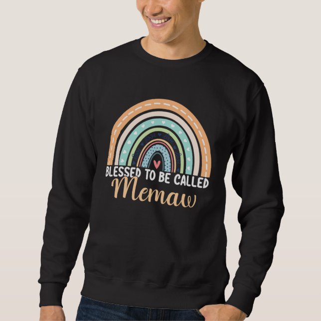 Blessed To Be Called Memaw Rainbow Mothers Day Mem Sweatshirt (Front)
