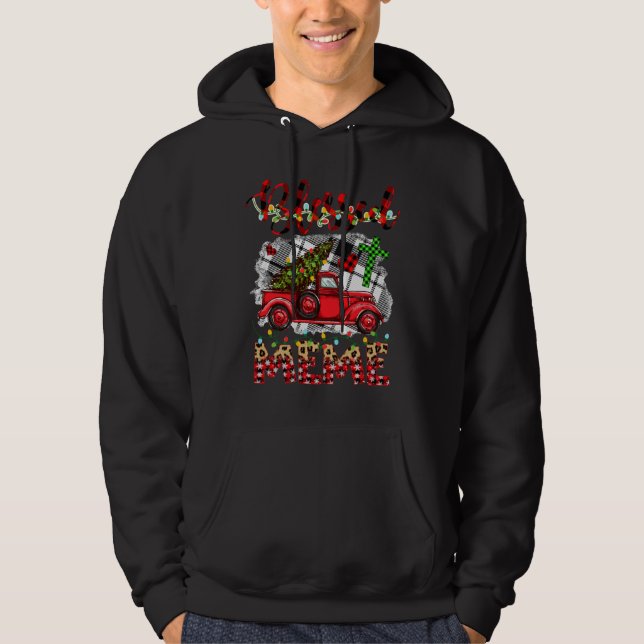 Blessed To Be Called Mima Christmas Red Truck Hoodie (Front)