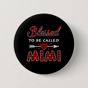 Blessed to Be Called Mimi -Buffalo Plaid Grandma 6 Cm Round Badge
