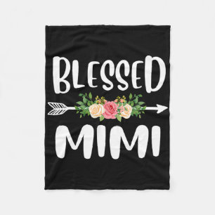 Blessed To Be Called Mimi Floral Arrow Design Moth Fleece Blanket