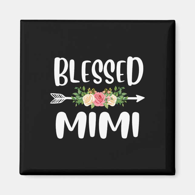 Blessed To Be Called Mimi Floral Arrow Design Moth Magnet (Front)