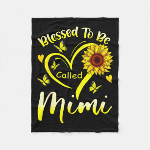 Blessed to be called mimi sunflower cute floral fleece blanket