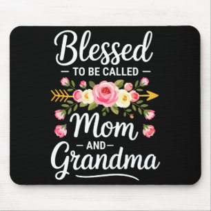 Blessed to be called mom and grandma shirt women mouse pad