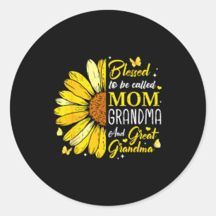 Blessed to be called mom grandma great grandma classic round sticker