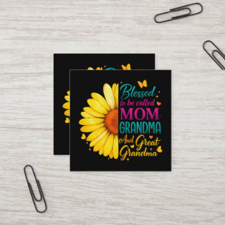 Blessed To Be Called Mom Grandma Great Square Business Card