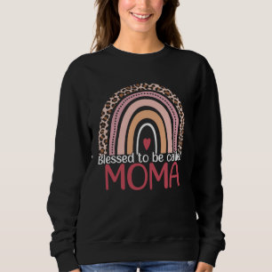 Blessed To Be Called Moma Rainbow Leopard Print Mo Sweatshirt