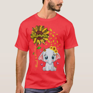 Blessed To Be Called Momma Sunflower Elephant  T-Shirt
