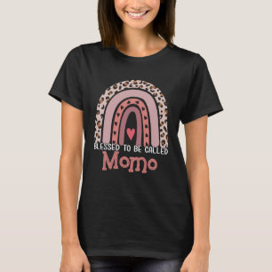 Blessed To Be Called Momo Rainbow Leopard Print Mo T-Shirt