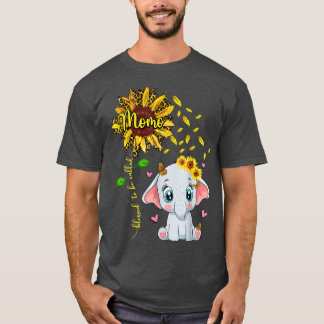 Blessed To Be Called Momo Sunflower Elephant  T-Shirt