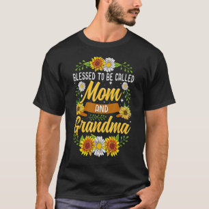 Blessed To Be Called Mum And Grandma Cute Sunflow T-Shirt