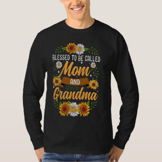 Blessed To Be Called Mum And Grandma Cute Sunflowe T-Shirt