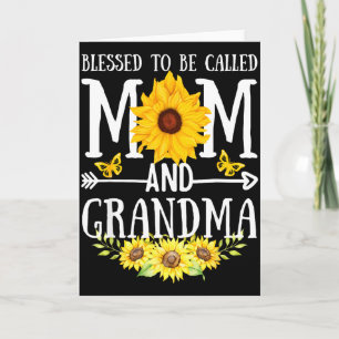 Blessed to be called mum and grandma floral cute card