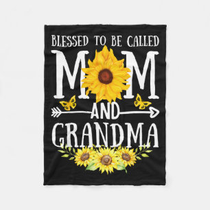 Blessed to be called mum and grandma floral cute fleece blanket