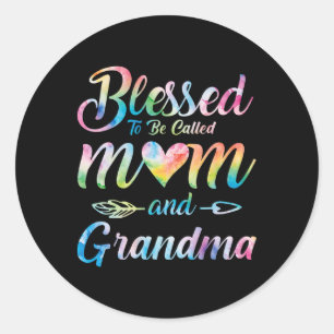 Blessed To Be Called Mum And Grandma Floral Mother Classic Round Sticker