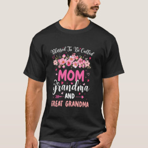 Blessed To Be Called Mum And Grandma Floral Mother T-Shirt