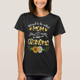 Blessed To Be Called Mum And Grandma Sunflowers T-Shirt