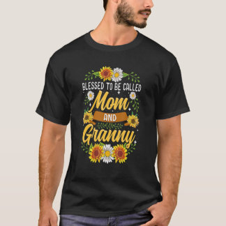 Blessed To Be Called Mum And Granny Cute Sunflower T-Shirt