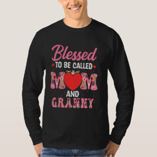 Blessed To Be Called Mum And Granny Floral Heart M T-Shirt
