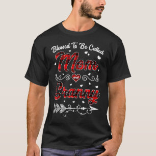 Blessed To Be Called Mum And Granny Red Plaid Chri T-Shirt