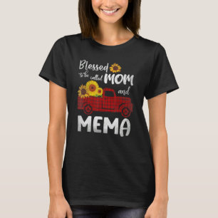 Blessed To Be Called Mum And Mema Cute Sunflower T-Shirt