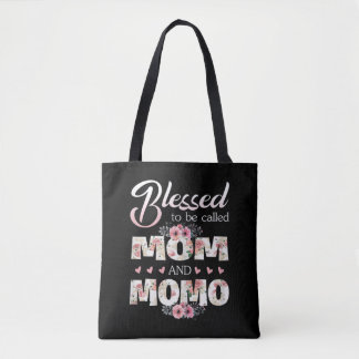 Blessed To Be Called Mum And Momo Colourful Xmas Tote Bag