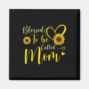 Blessed To Be Called Mum Cute Sunflower Women Moth Magnet