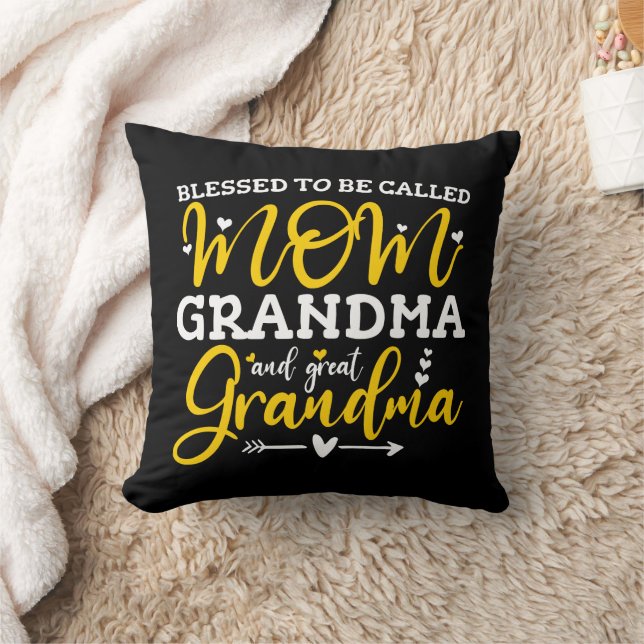 Blessed To Be Called Mum Grandma And Great Grandma Cushion (Blanket)