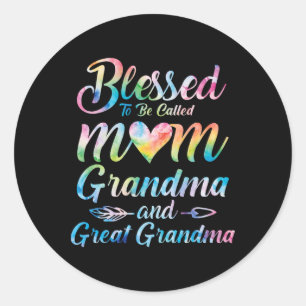 Blessed To Be Called Mum Grandma Great Grandma Mot Classic Round Sticker