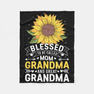 Blessed To Be Called Mum Grandma Great Grandma Mot Fleece Blanket