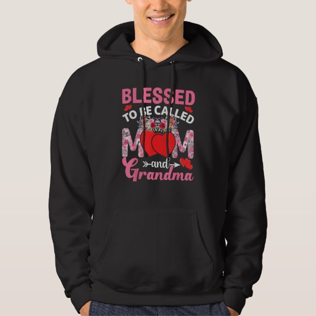 Blessed To Be Called Mum Grandma Great Grandma Mot Hoodie (Front)