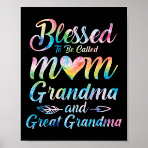 Blessed To Be Called Mum Grandma Great Grandma Mot Poster