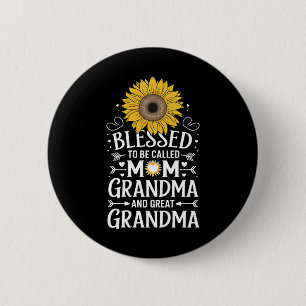 Blessed To Be Called Mum Grandma Great Sunflower 6 Cm Round Badge