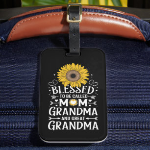 Blessed To Be Called Mum Grandma Great Sunflower Luggage Tag