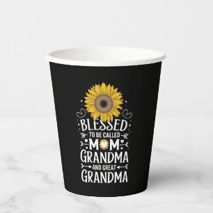 Blessed To Be Called Mum Grandma Great Sunflower Paper Cups