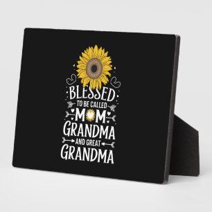 Blessed To Be Called Mum Grandma Great Sunflower Plaque