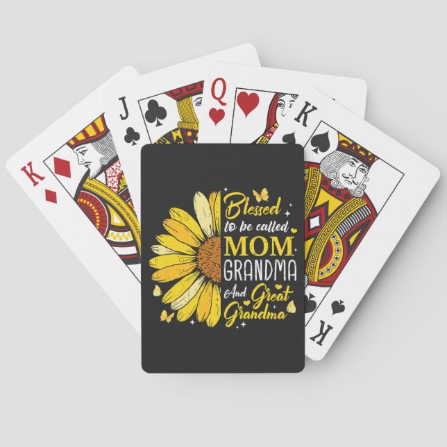Blessed to Be Called Mum Grandma Playing Cards (Back)