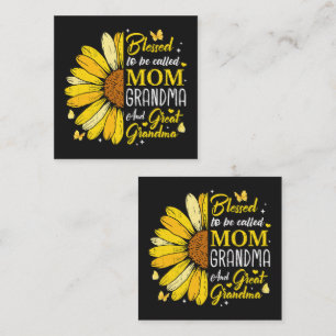 Blessed to Be Called Mum Grandma Square Business Card