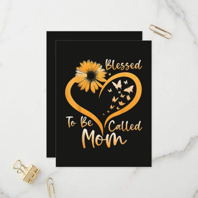 Blessed To Be Called Mum Invitation Postcard (Front/Back In Situ)