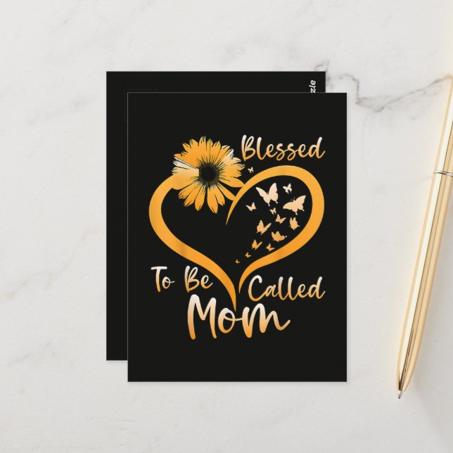 Blessed To Be Called Mum Postcard (Front/Back In Situ)