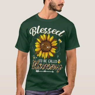 Blessed To Be Called Mummy Funny Leopard Sunflower T-Shirt