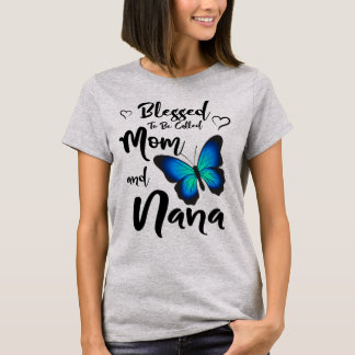 Blessed To Be Called Nana And Yaya Leopard Grandma T-Shirt