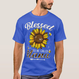 Blessed To Be Called Nana Funny Leopard Sunflower  T-Shirt