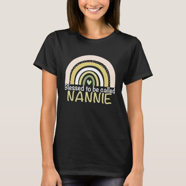 Blessed To Be Called Nannie Boho Rainbow Mother s  T-Shirt (Front)