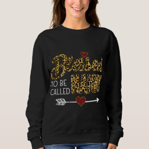 Blessed To Be Called Nanny Leopart Red Plaid Buffa Sweatshirt